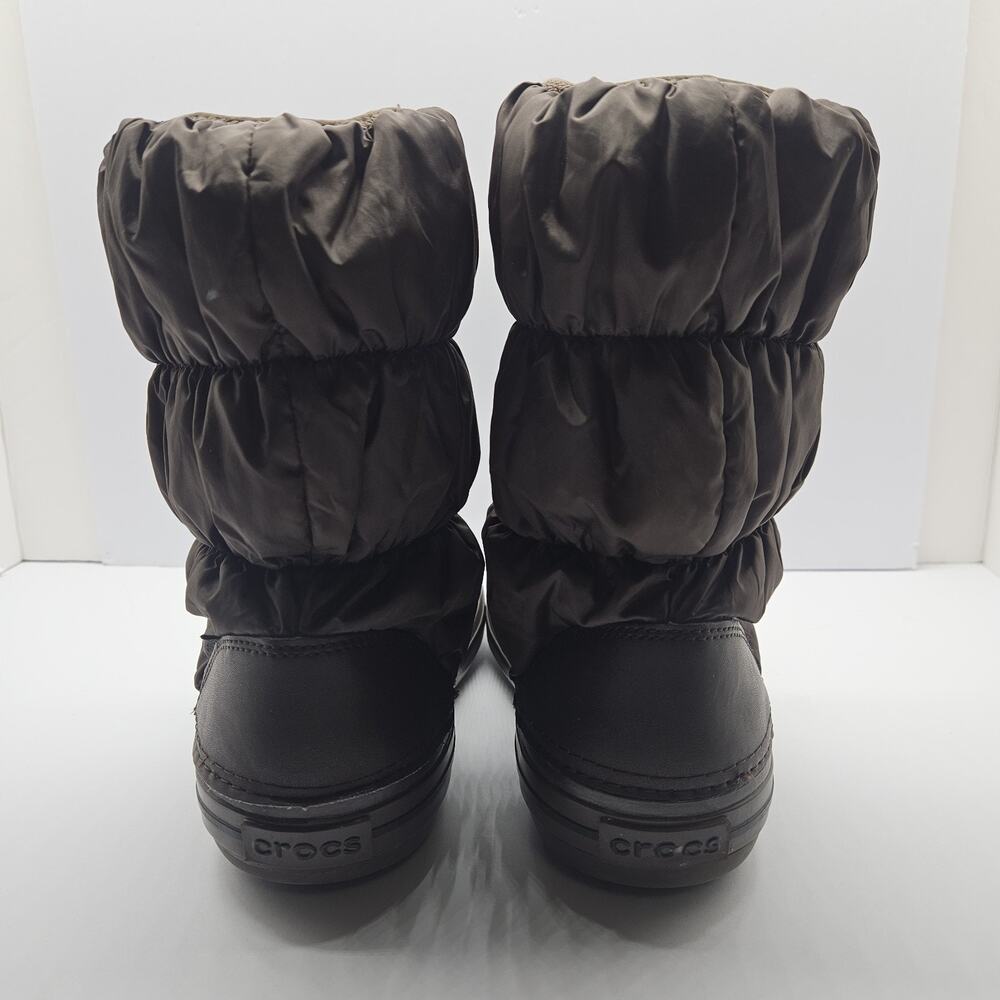 Crocs Women’s 7 Winter Puff Boot 14614 Brown Pull On - Picture 4 of 7